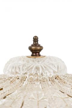 Italian Cut Crystal and Brass Flush Mount Chandelier - 4162399