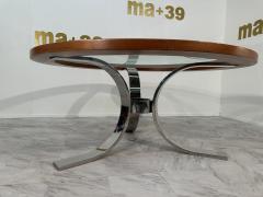 Italian Dada Vintage Ormolu Glass and Steel Table 1950 - 3573026