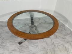 Italian Dada Vintage Ormolu Glass and Steel Table 1950 - 3573027
