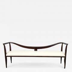 Italian Dark Brown Mahogany Long Bench or Settee In The Style Emilio Lancia - 2294785