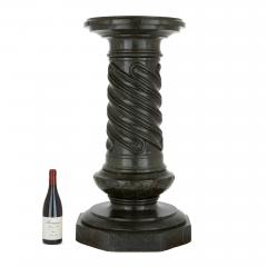 Italian Dark Green Serpentine Marble Pedestal Column - 4585358