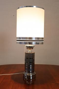Italian Design Ceramic and Chromed Metal Table Lamp 1970s - 4115530