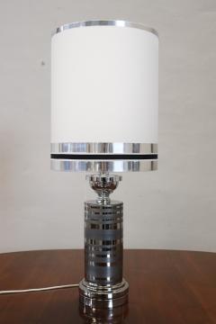 Italian Design Ceramic and Chromed Metal Table Lamp 1970s - 4115531
