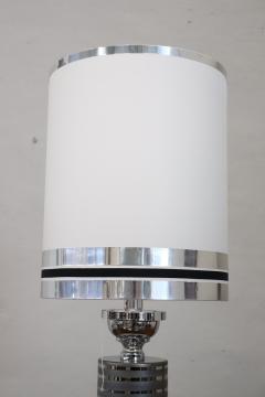 Italian Design Ceramic and Chromed Metal Table Lamp 1970s - 4115532