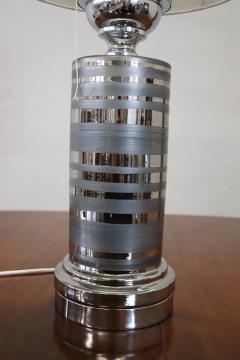 Italian Design Ceramic and Chromed Metal Table Lamp 1970s - 4115535