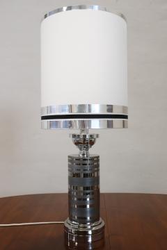 Italian Design Ceramic and Chromed Metal Table Lamp 1970s - 4115538
