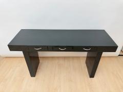 Italian Design Console Green Lacquer Walnut Chrome Italy circa 1970 - 4529490