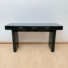 Italian Design Console Green Lacquer Walnut Chrome Italy circa 1970 - 4529491