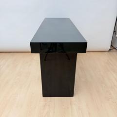 Italian Design Console Green Lacquer Walnut Chrome Italy circa 1970 - 4529496