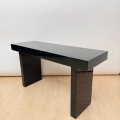 Italian Design Console Green Lacquer Walnut Chrome Italy circa 1970 - 4529498