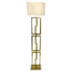 Italian Design Contemporary Cast Bronze and Gold Brass Rectangular Floor Lamp - 443325