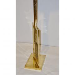 Italian Design Contemporary Cast Bronze and Gold Brass Rectangular Floor Lamp - 443339