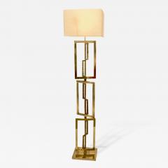 Italian Design Contemporary Cast Bronze and Gold Brass Rectangular Floor Lamp - 443834