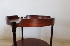 Italian Design Mid Century Round Bar Cart in Teak 1950s - 3291858