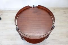 Italian Design Mid Century Round Bar Cart in Teak 1950s - 3291860