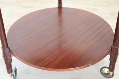 Italian Design Mid Century Round Bar Cart in Teak 1950s - 3291861