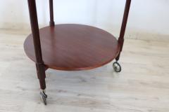 Italian Design Mid Century Round Bar Cart in Teak 1950s - 3291862