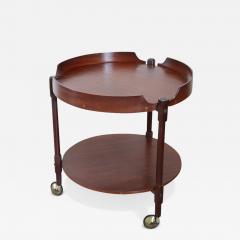 Italian Design Mid Century Round Bar Cart in Teak 1950s - 3294626