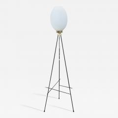 Italian Design Opaline Glass and Brass Stilnovo Style Floor Lamp 1950s - 3284429