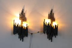 Italian Design Pair of Brutalist Wall Lights or Sconces by Marcello Fantoni - 3262588