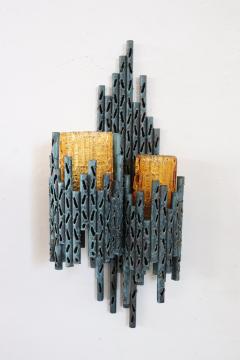 Italian Design Pair of Brutalist Wall Lights or Sconces by Marcello Fantoni - 3262591
