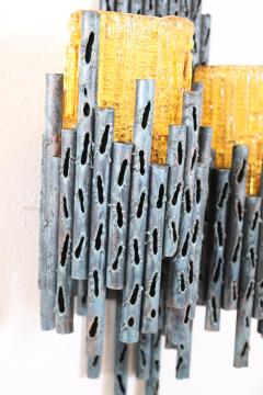 Italian Design Pair of Brutalist Wall Lights or Sconces by Marcello Fantoni - 3262592