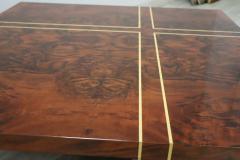 Italian Design Square Coffee Table in Walnut Burl 1970s - 3951320