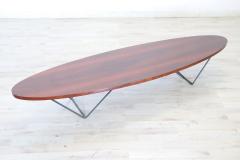 Italian Design Wooden Oval Long Coffee Table 1960s - 4063427