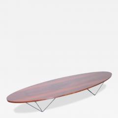 Italian Design Wooden Oval Long Coffee Table 1960s - 4063446