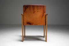 Italian Dining Chairs in Tan Leather in the Style of Scarpa 1970s - 1566308