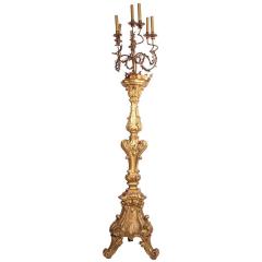 Italian Early 18th Century Giltwood Torchiere or Floor Lamp 1720 - 1602152