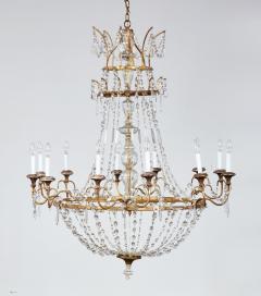 Italian Early 19th c Gilt and Crystal Chandelier - 3924224