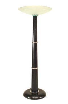 Italian Ebonized Wood and Chrome Floor Lamp - 4635234