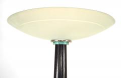 Italian Ebonized Wood and Chrome Floor Lamp - 4635235