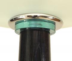 Italian Ebonized Wood and Chrome Floor Lamp - 4635236