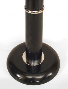 Italian Ebonized Wood and Chrome Floor Lamp - 4635237