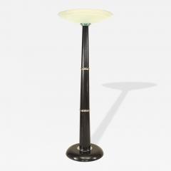 Italian Ebonized Wood and Chrome Floor Lamp - 4689793