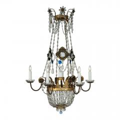 Italian Empire Crystal Beaded and Gilt Tole Chandelier - 2712177