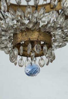 Italian Empire Crystal Beaded and Gilt Tole Chandelier - 2712183