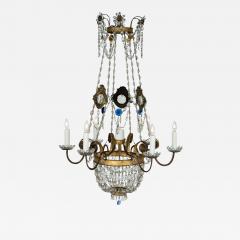 Italian Empire Crystal Beaded and Gilt Tole Chandelier - 2721144