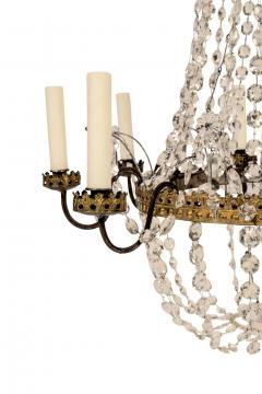 Italian Empire Crystal and Gilt Tole Chandelier - 4151269