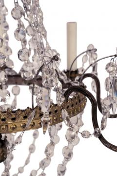 Italian Empire Crystal and Gilt Tole Chandelier - 4151279