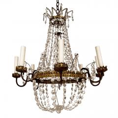 Italian Empire Crystal and Gilt Tole Chandelier - 4151281