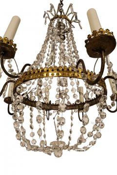 Italian Empire Crystal and Gilt Tole Chandelier - 4151284