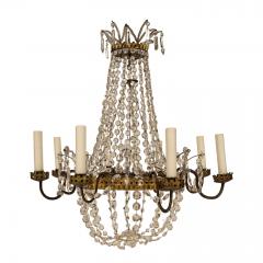 Italian Empire Crystal and Gilt Tole Chandelier - 4151287