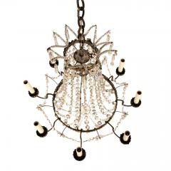 Italian Empire Crystal and Gilt Tole Chandelier - 4151289