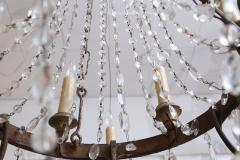 Italian Empire Iron and Crystal Chandelier from Lucca - 1428480