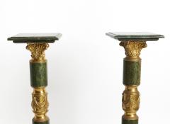 Italian Empire Style Gilt Bronze Green Marble Pedestal Sold Individually - 4705800