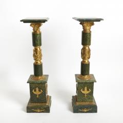 Italian Empire Style Gilt Bronze Green Marble Pedestal Sold Individually - 4705803