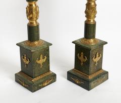 Italian Empire Style Gilt Bronze Green Marble Pedestal Sold Individually - 4705805